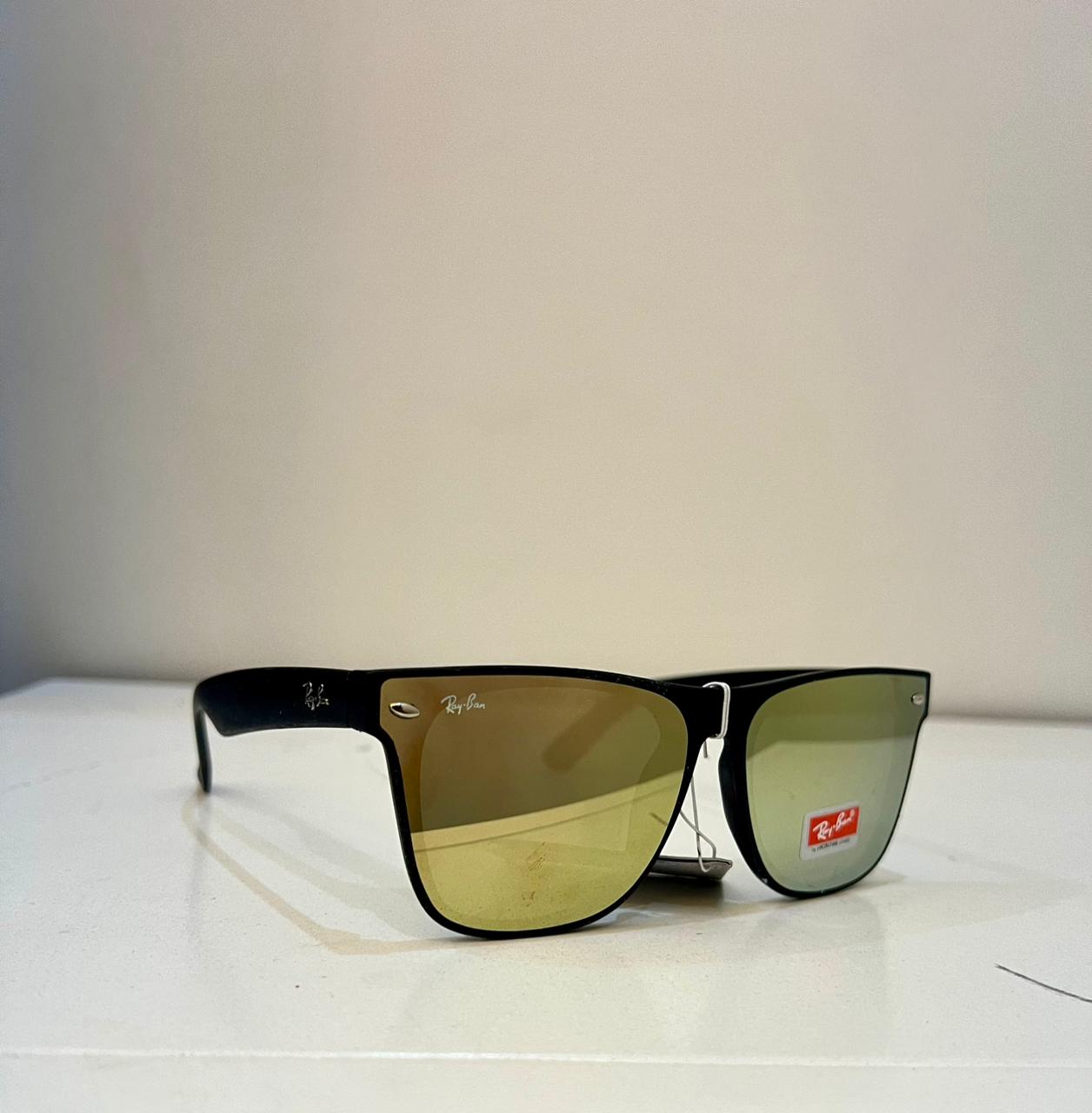 RayBan Renegade Matte Black Gold-Mirror Sunglasses