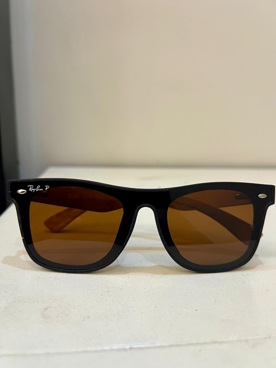 RayBan | Matte Black & Wood-Grain Sunglasses
