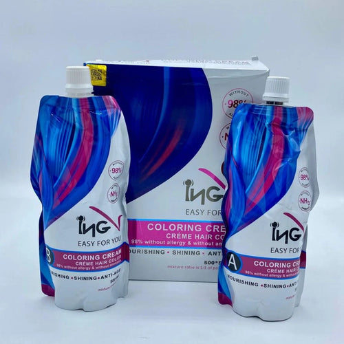 ING Easy For You ہیئر کلر کریم – اٹلی سے درآمد شدہ Easy to Use | Ammonia Free | 100٪ سفید بالوں کو کلر