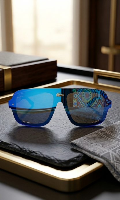 Lacoste L'Monogram Black & Gold Shield Sunglasses