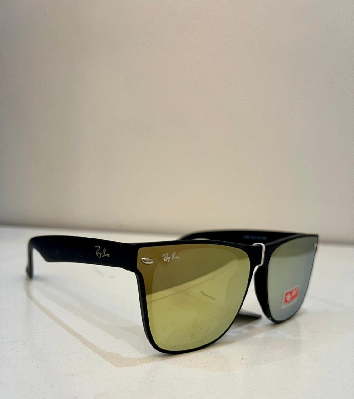 RayBan Renegade Matte Black Gold-Mirror Sunglasses