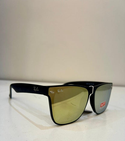 RayBan Renegade Matte Black Gold-Mirror Sunglasses