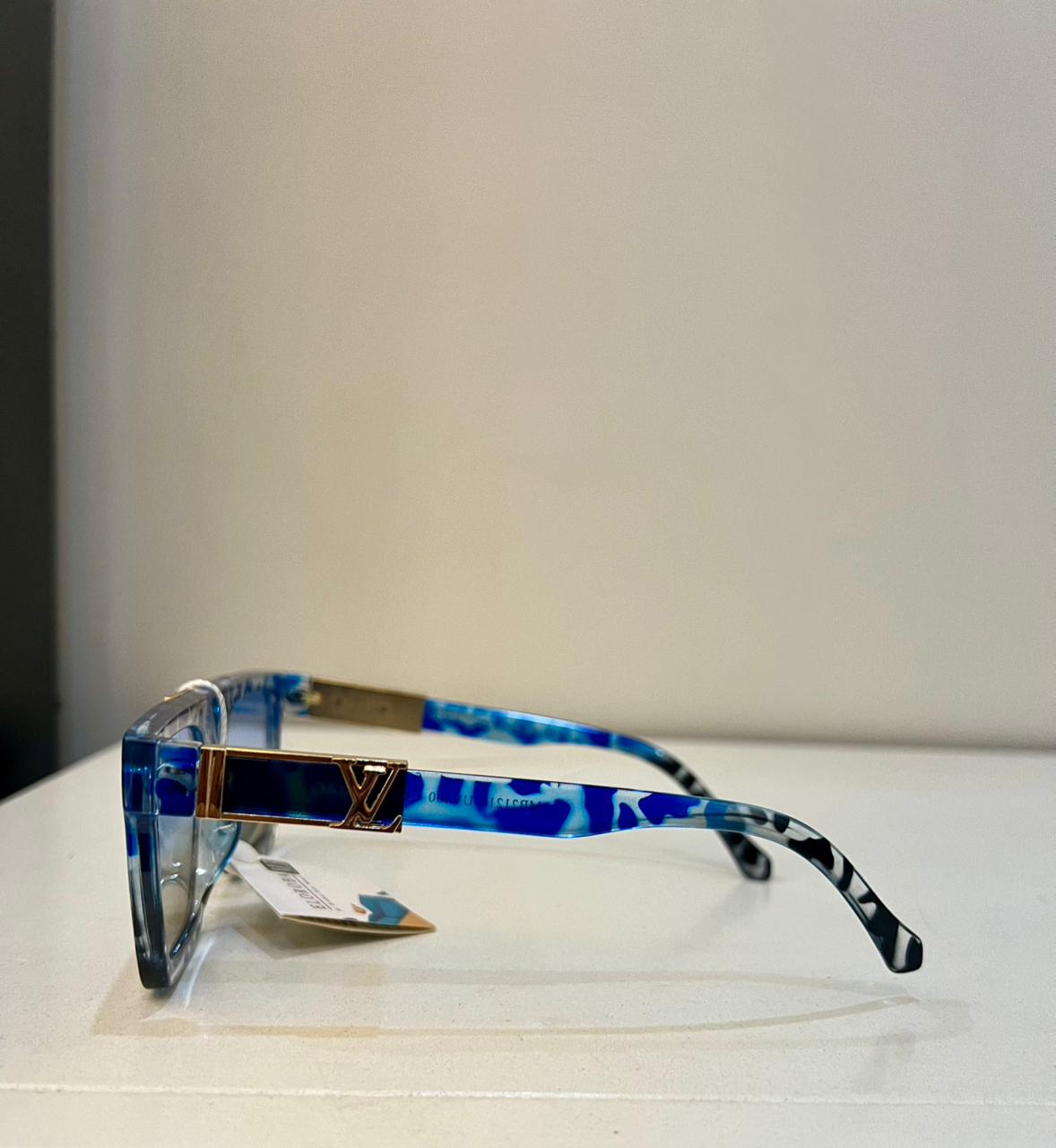 Lv | Riviera Blue Camo Luxury Shield Sunglasses