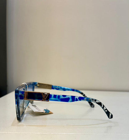 Lv | Riviera Blue Camo Luxury Shield Sunglasses