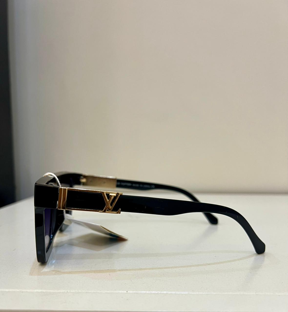 LV | Midnight Noir Gold 'V' Shield Sunglasses