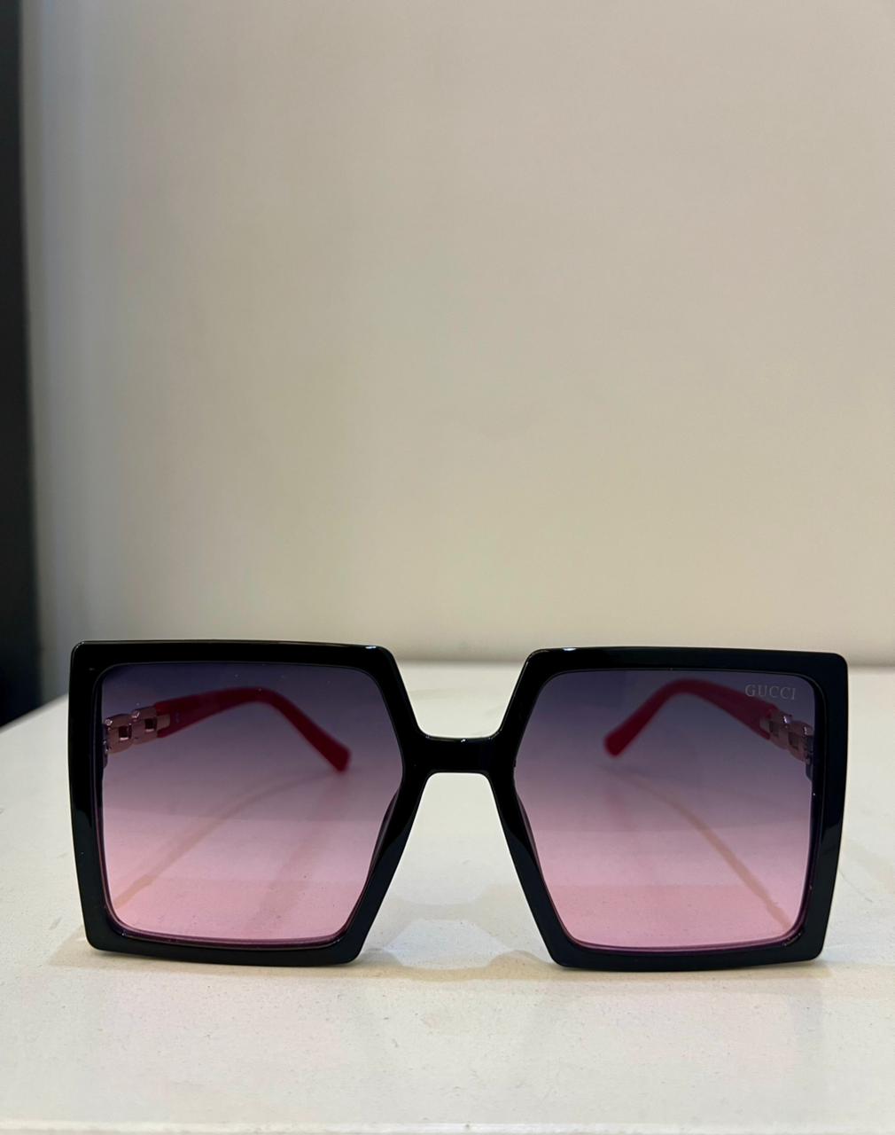 Gucci | Crimson Chain Luxury Oversized Sunglasses