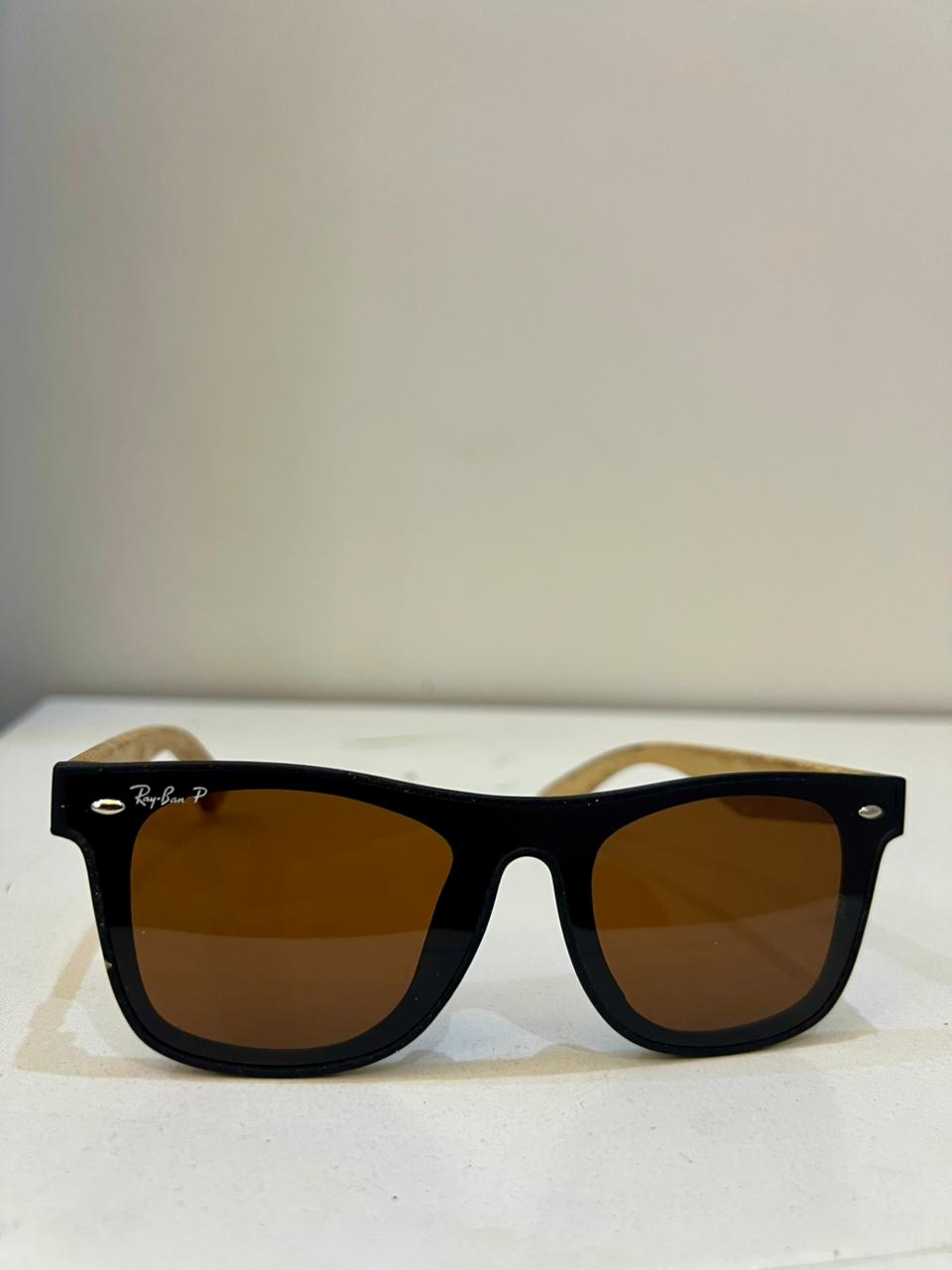 RayBan | Matte Black & Wood-Grain Sunglasses