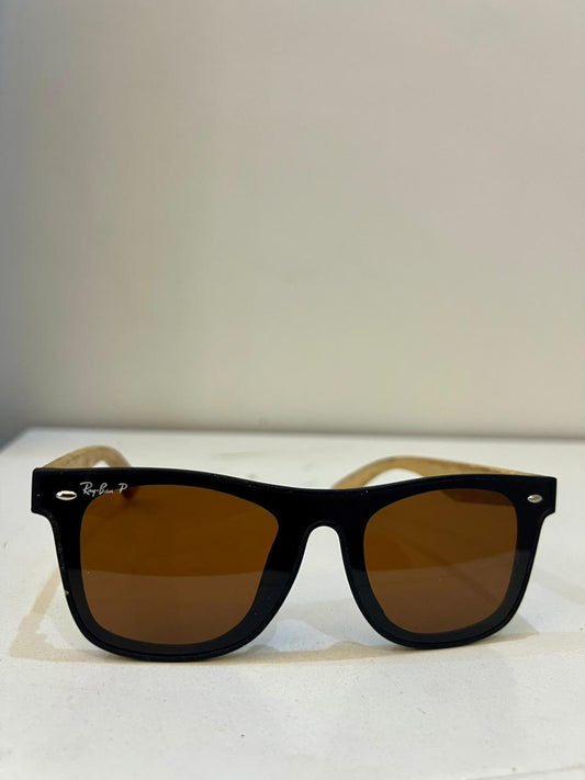 RayBan | Matte Black & Wood-Grain Sunglasses