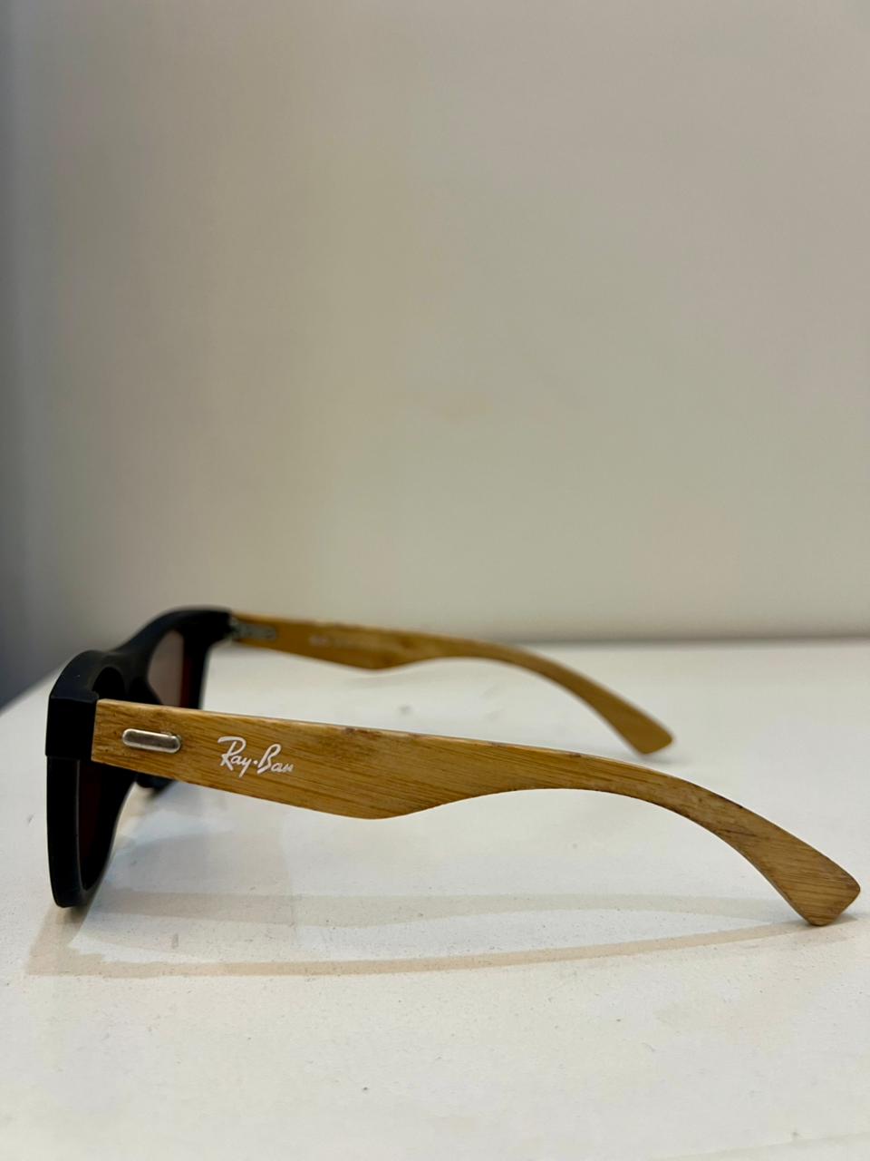 RayBan | Matte Black & Wood-Grain Sunglasses