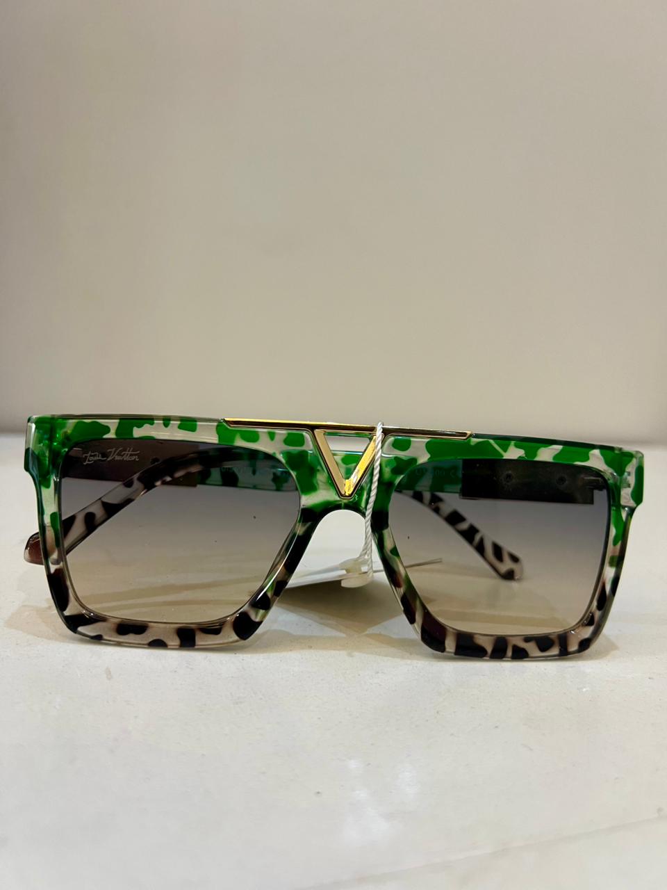 LV - Emerald Camo Luxury Shield Sunglasses