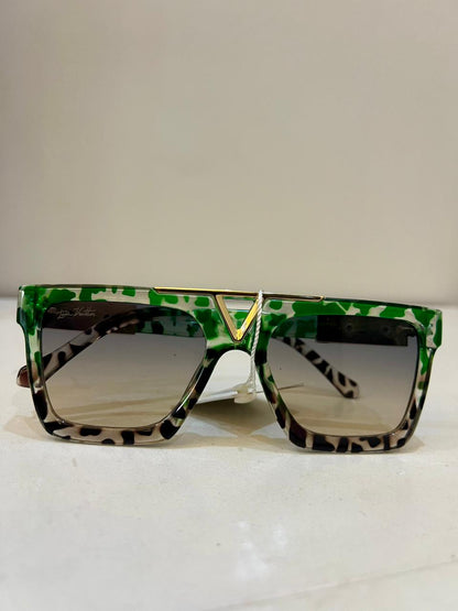 LV - Emerald Camo Luxury Shield Sunglasses